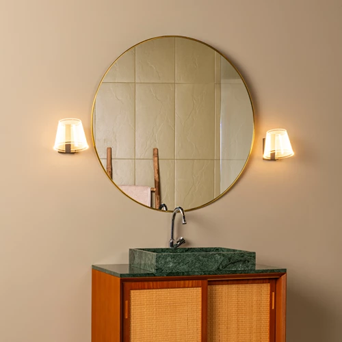 Lucide KORGIS - Lámpara de pared Baño - LED - 1x10W 3000K - IP44 - Transparente - ambiente 1